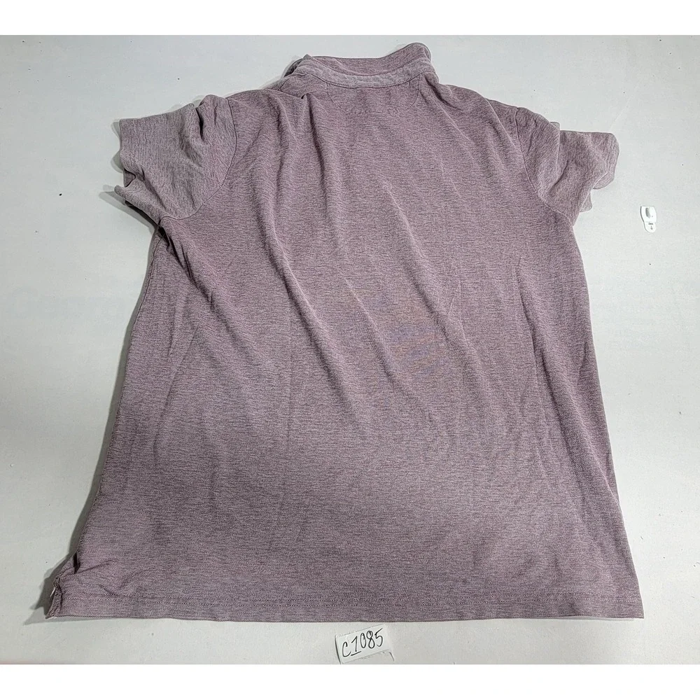 Banana Republic Performance Pique Polo Shirt Mens XL Tall Purple Heather Stretch